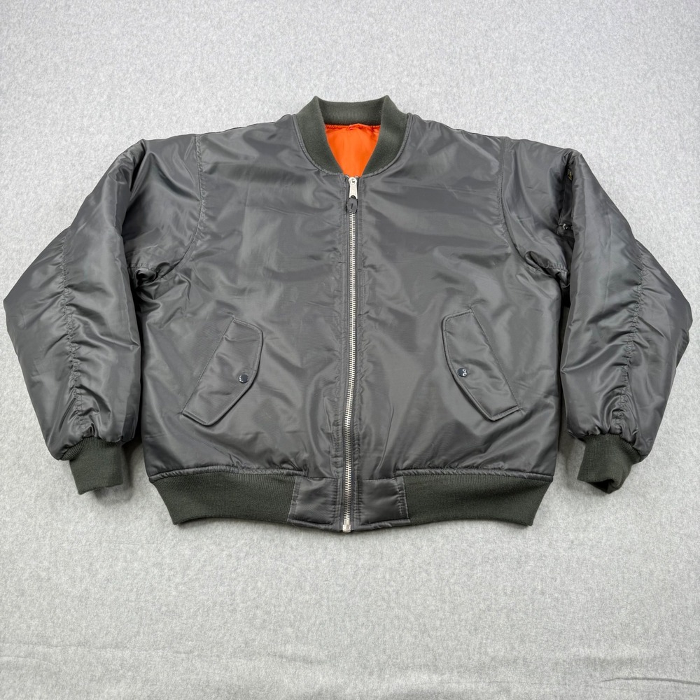 Rothco Jacket Mens 2XL Gray Bomber MA-1 Flight Military Flyers Reversible USAF